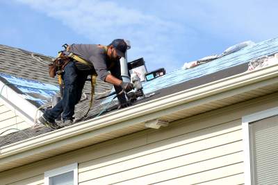 Roseville Roofing Services - Roof Being Repaired