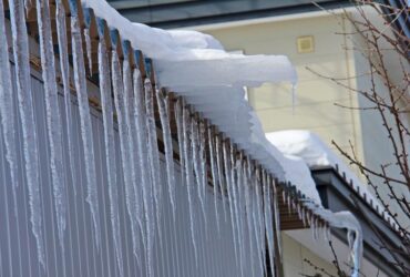 Roof Edge with and Snow and Icicles