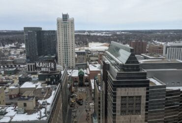 The top of a standard commercial roof found in hotels that requires routine inspections.