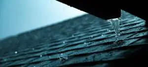 Rain gutter on a roof