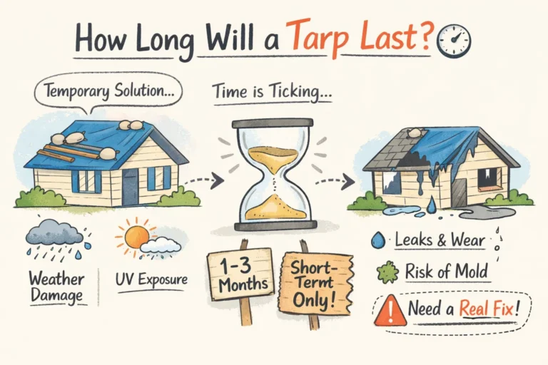 Temporary roof solution with risks