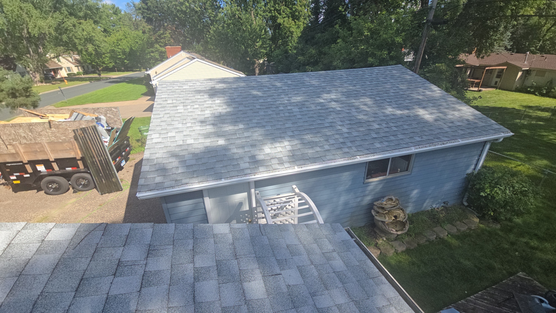Sellers Roofing Company asphalt shingle installation project in Vadnais Heights, MN — union crew completing roof replacement for Ramsey County property owner
