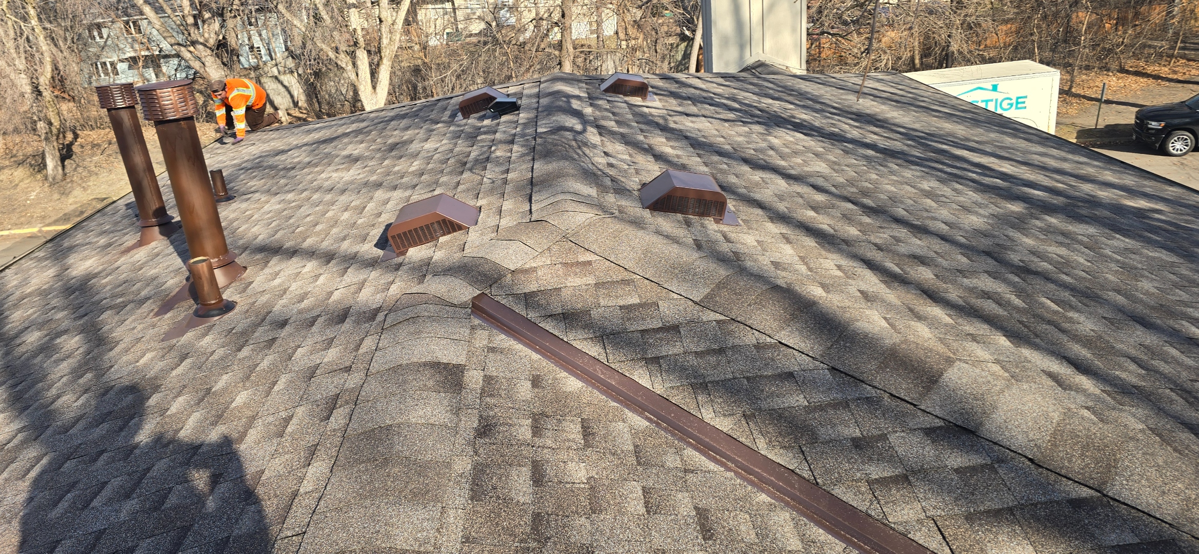 Sellers Roofing Company commercial flat TPO roof installation project in Maplewood, MN — completed roofing work by Local 96 union crew