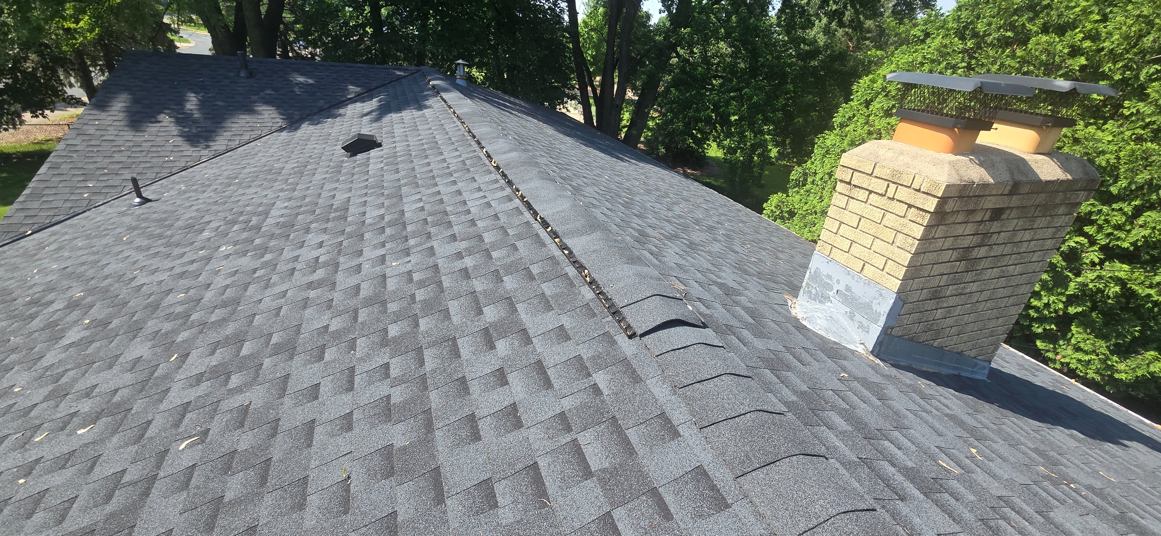 Recent roofing project completed by Sellers Roofing Company near Fridley, Minnesota — residential shingle work in Anoka County