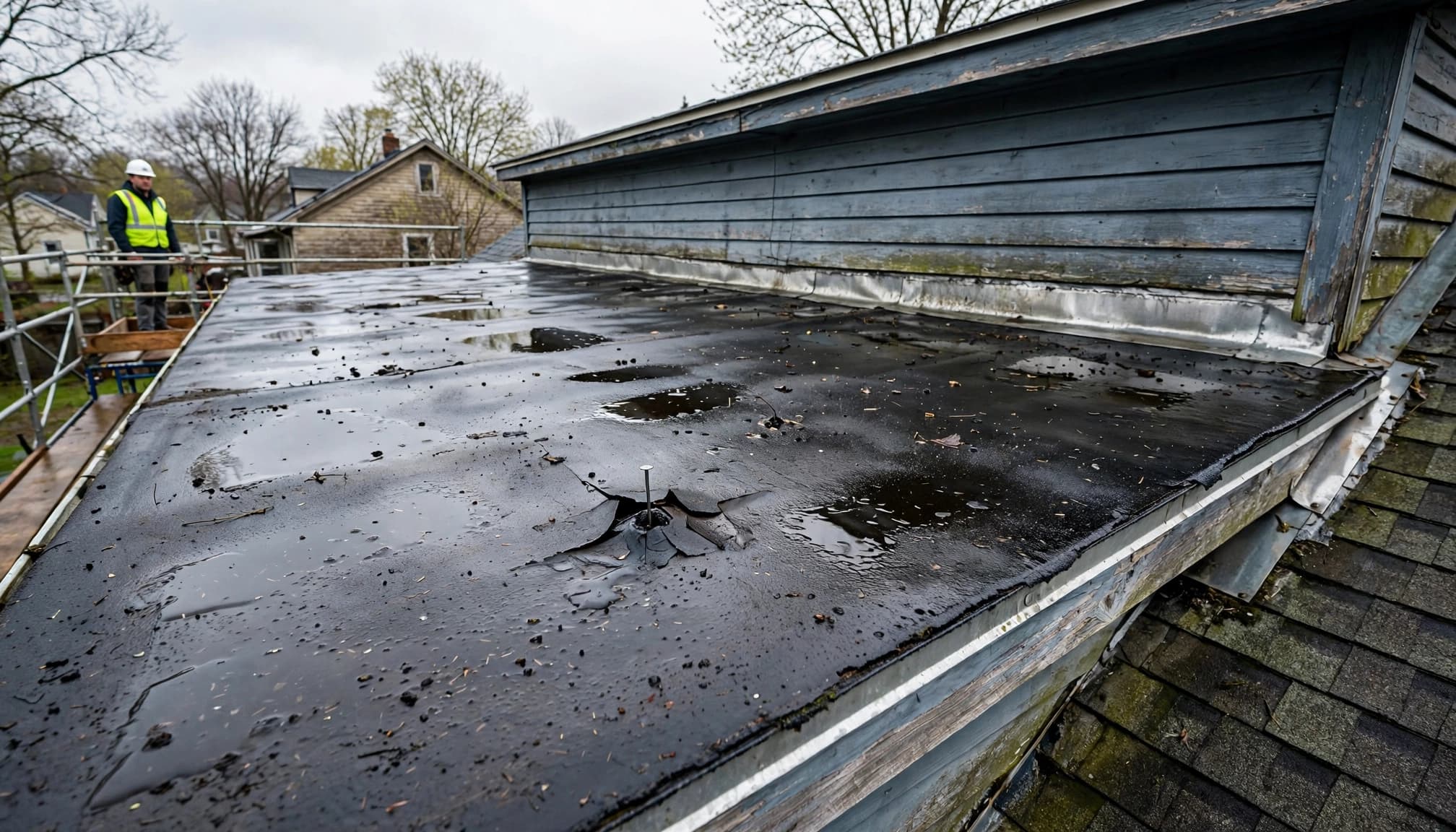 Can Freeze-Thaw Cycles Cause Dormer Sidewall Leaks? Inspection of dormer sidewall leaks and ponding on a Twin Cities residential roof.